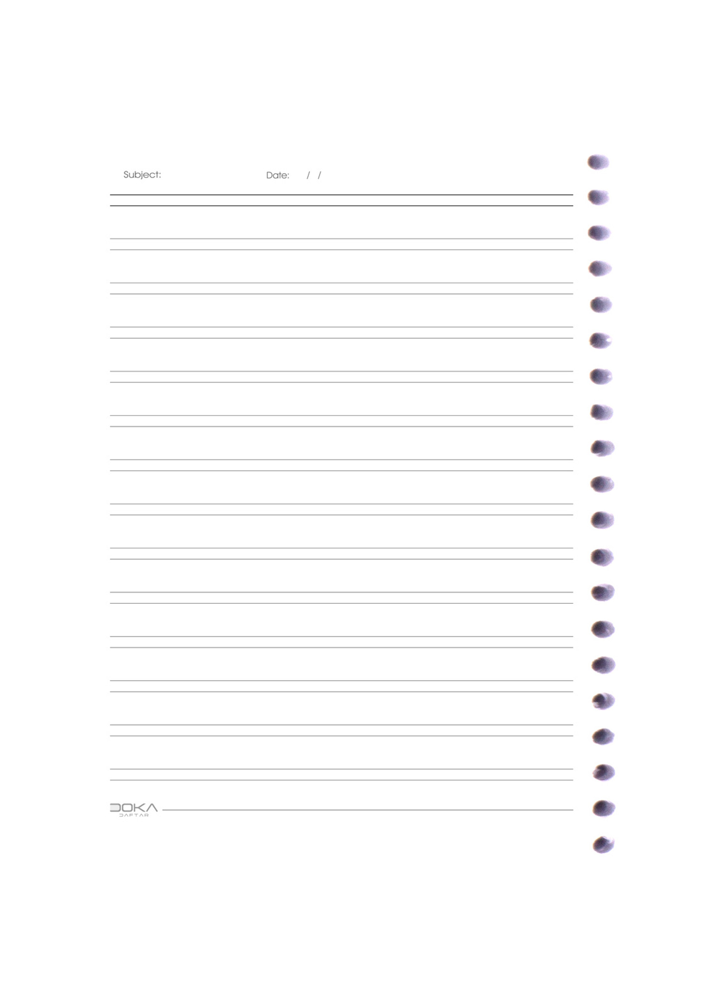 کاغذ کلاسور 20 حلقه دو خط